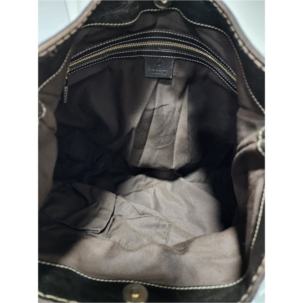 GUCCI GG Canvas And Leather Queen Large Hobo Bag Beige/Brown - Picture 13 of 13